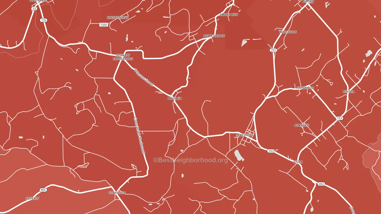 16616, PA block-group political-lean map