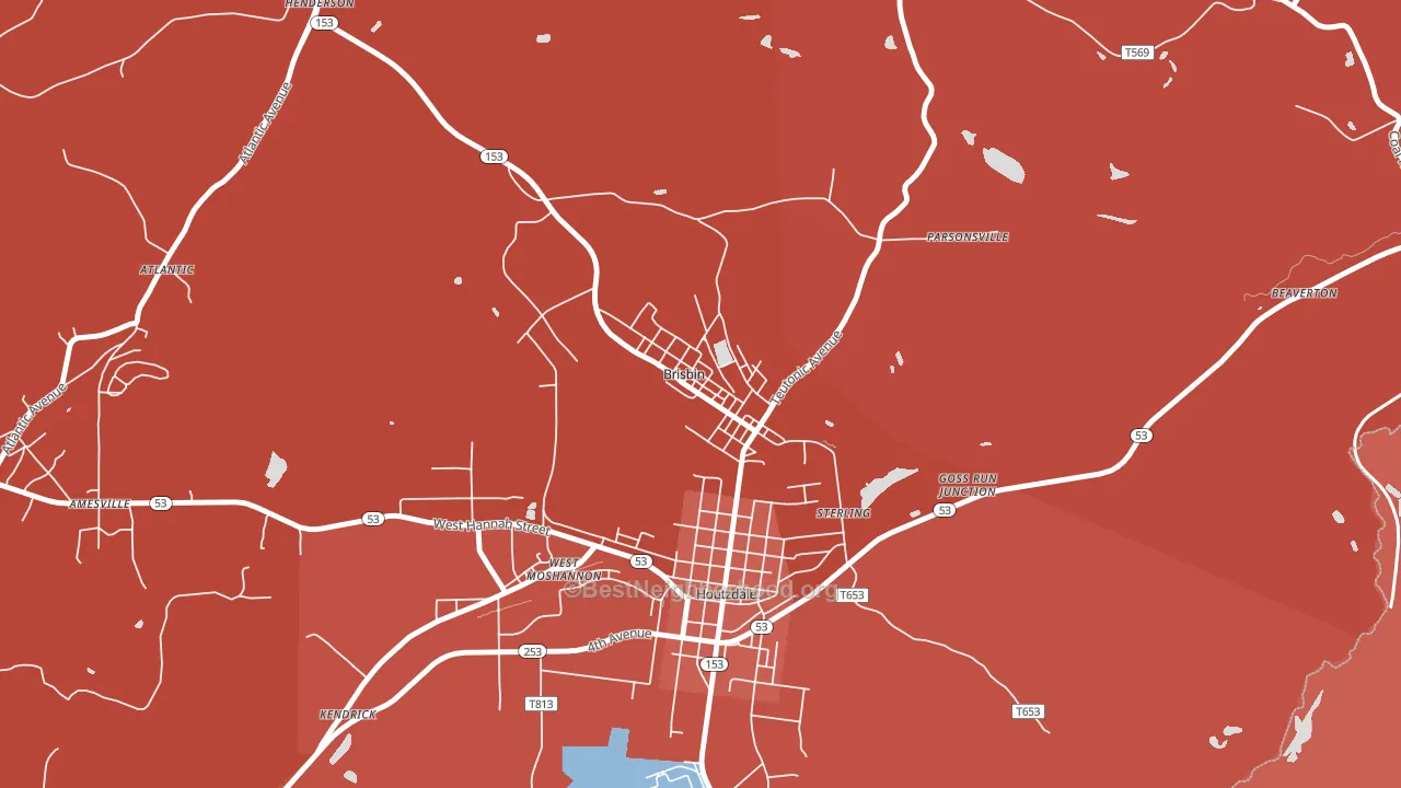 16620, PA block-group political-lean map