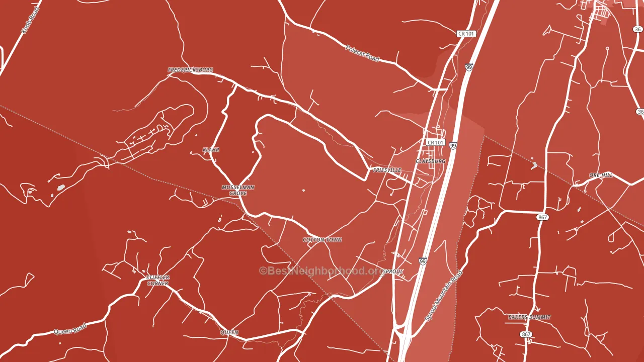 16625, PA block-group political-lean map