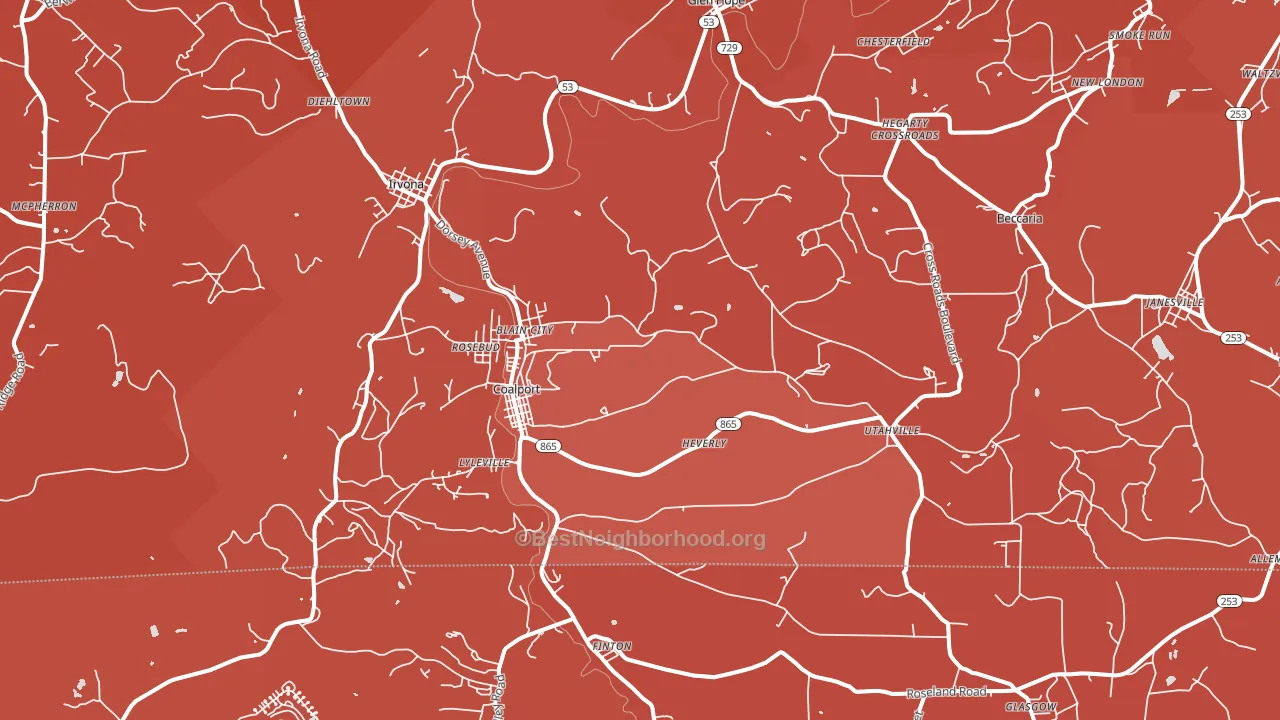 16627, PA block-group political-lean map