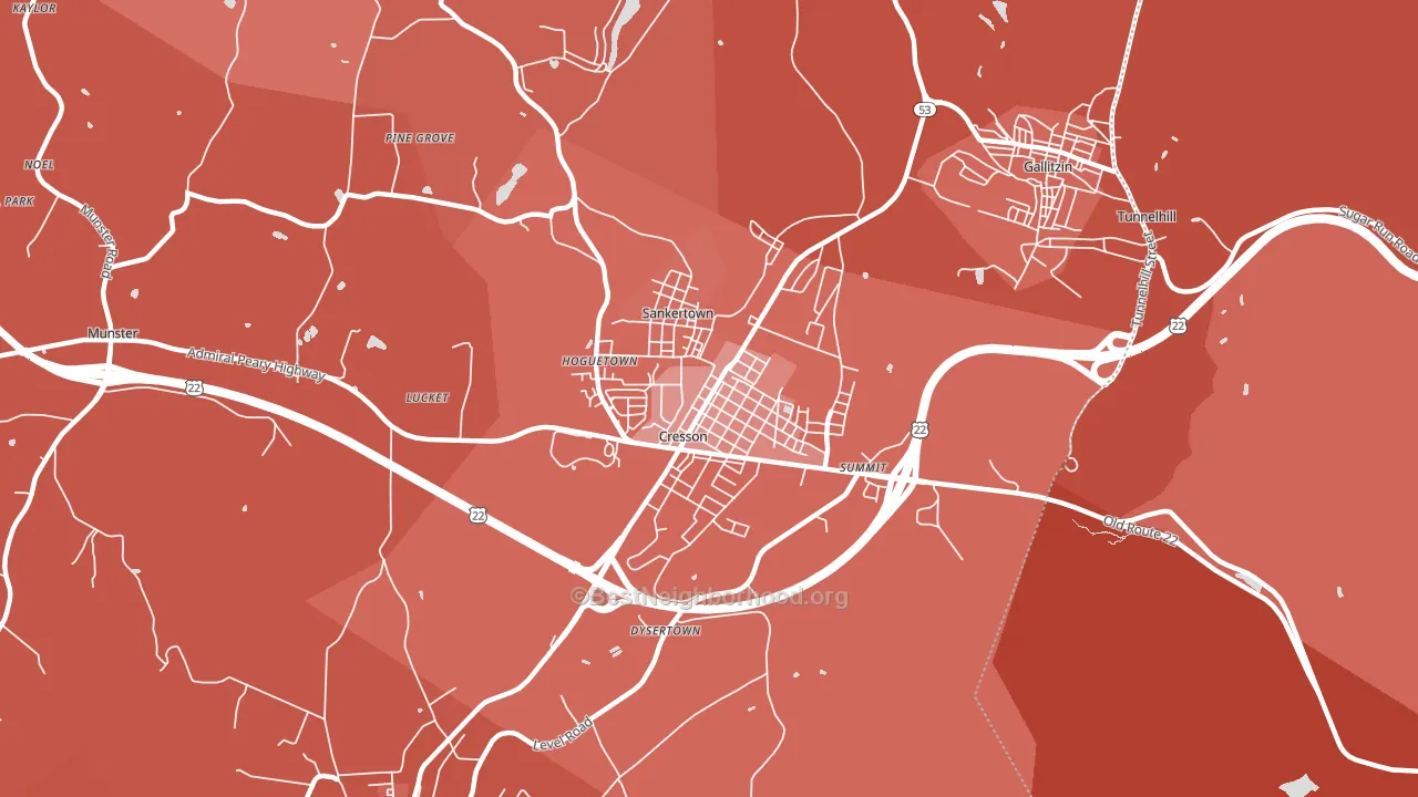 16630, PA block-group political-lean map