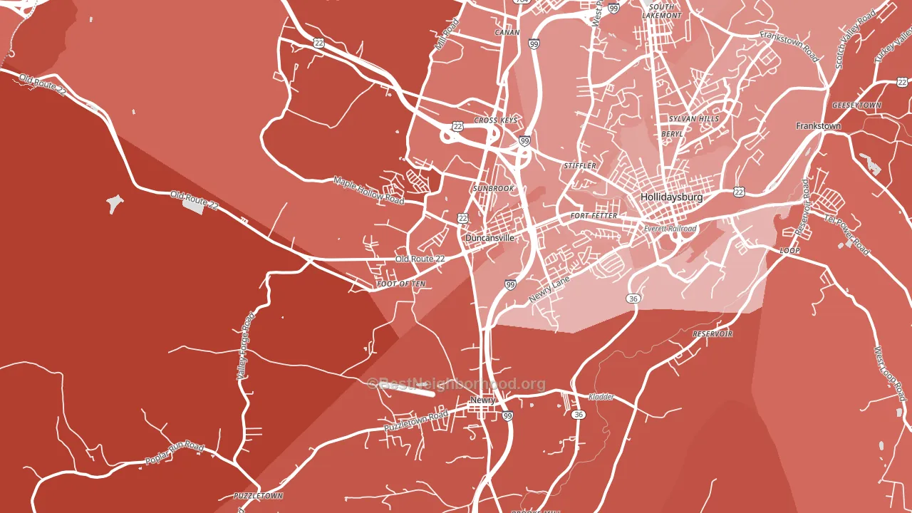 16635, PA block-group political-lean map