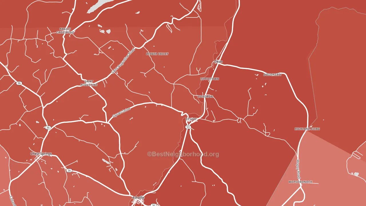 16636, PA block-group political-lean map