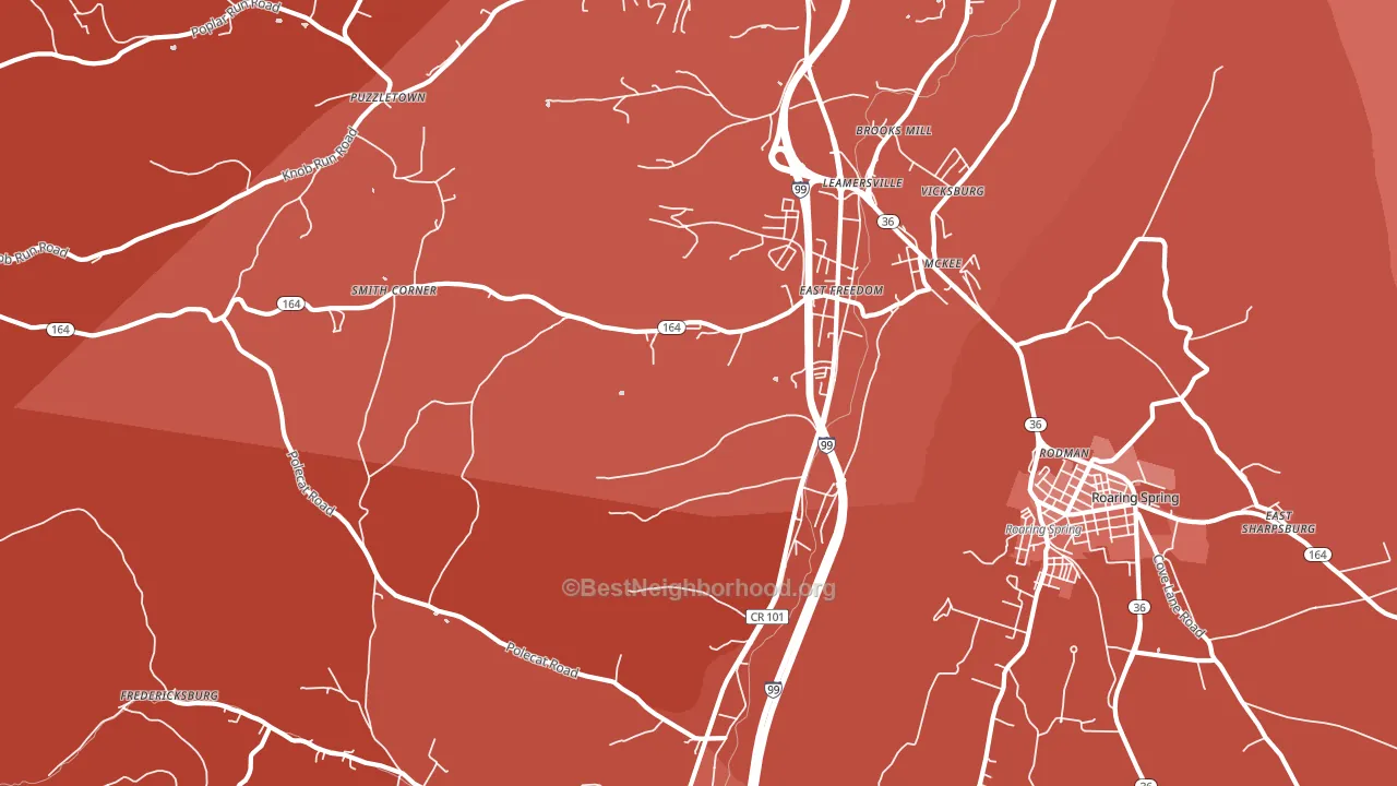 16637, PA block-group political-lean map