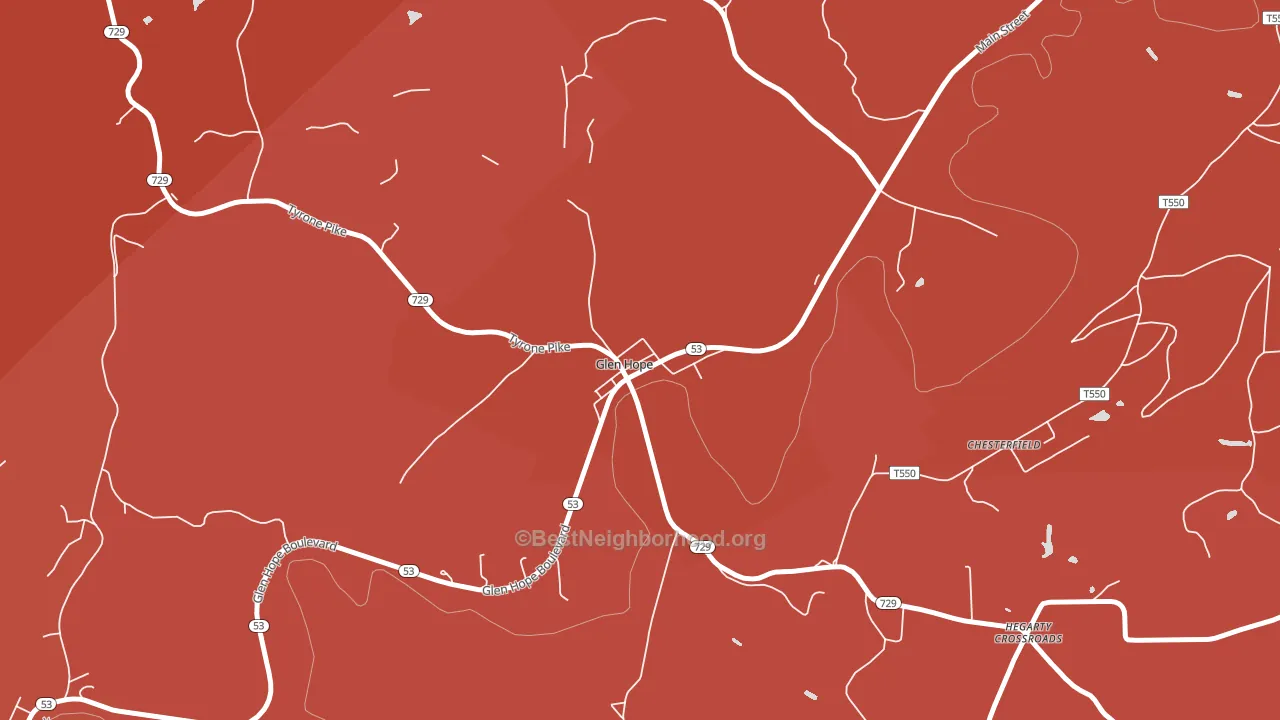 16645, PA block-group political-lean map