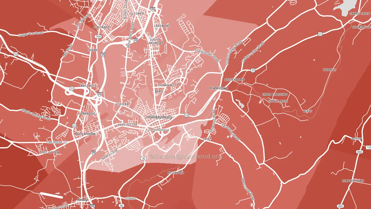 16648, PA block-group political-lean map