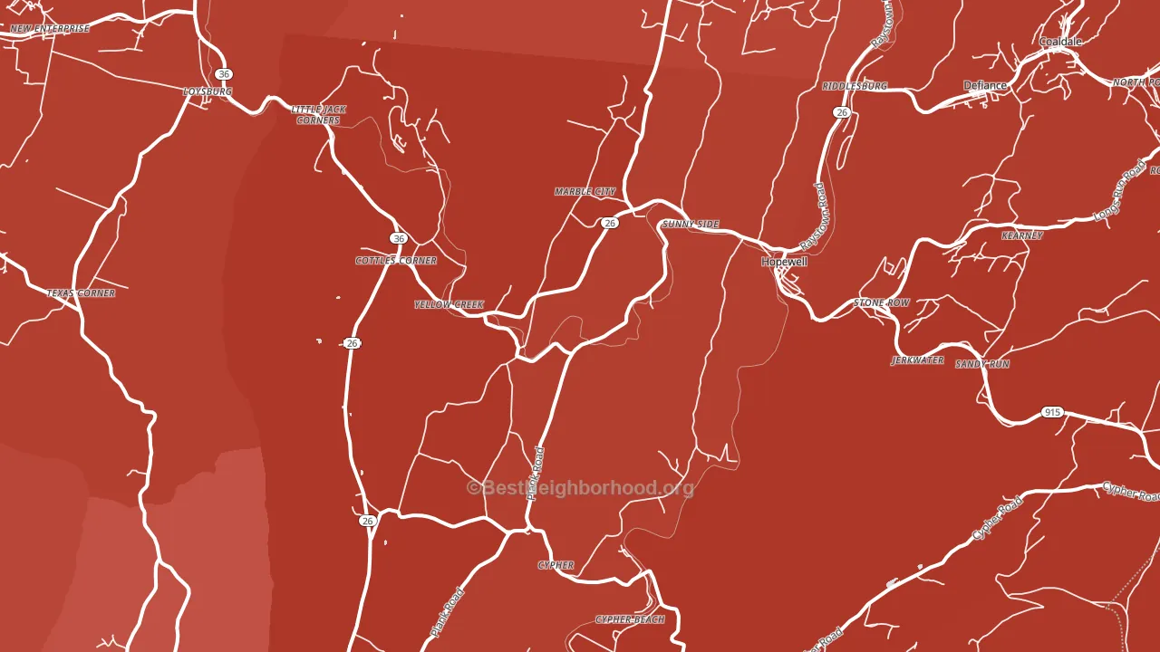 16650, PA block-group political-lean map