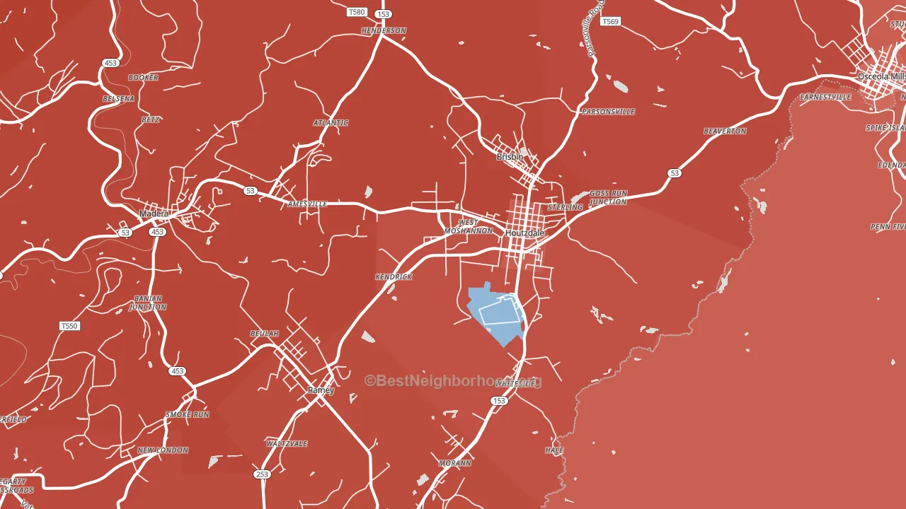 16651, PA block-group political-lean map