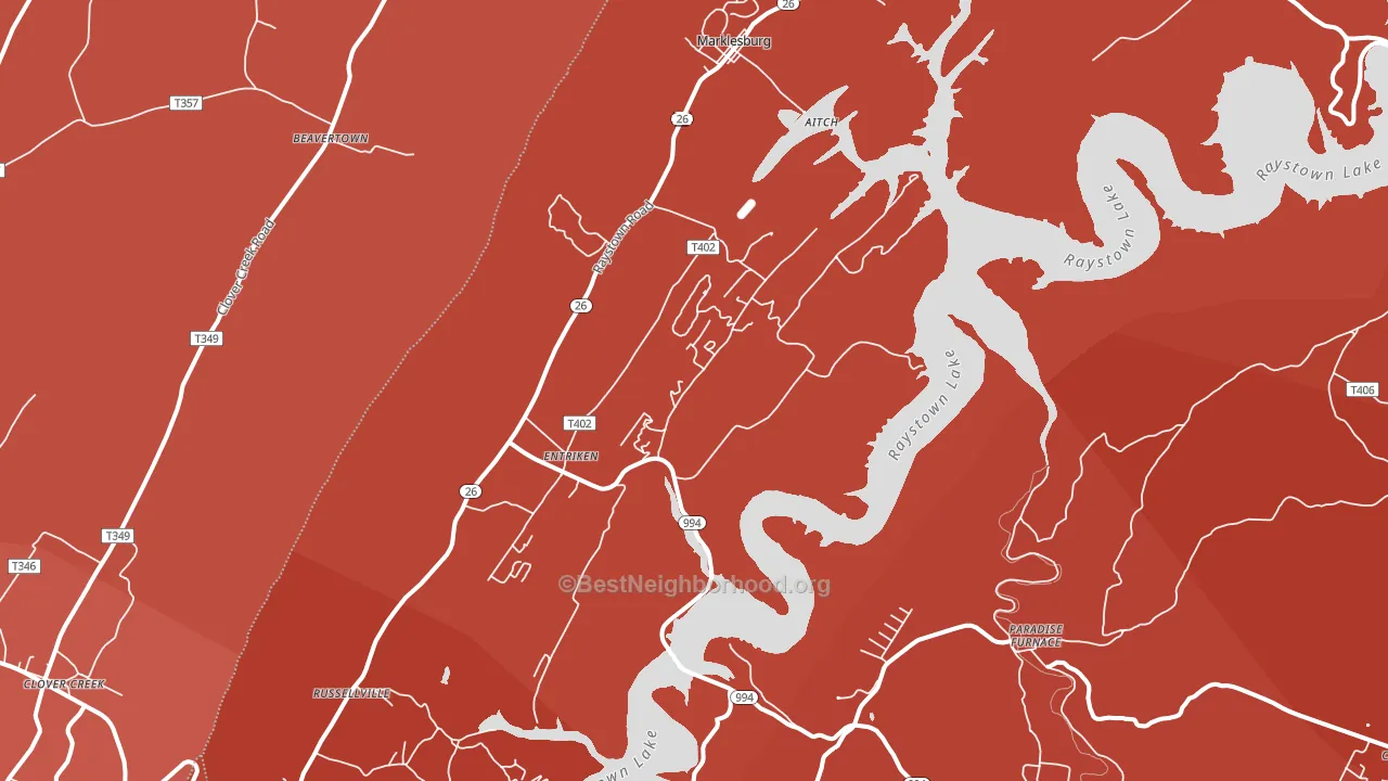 16657, PA block-group political-lean map