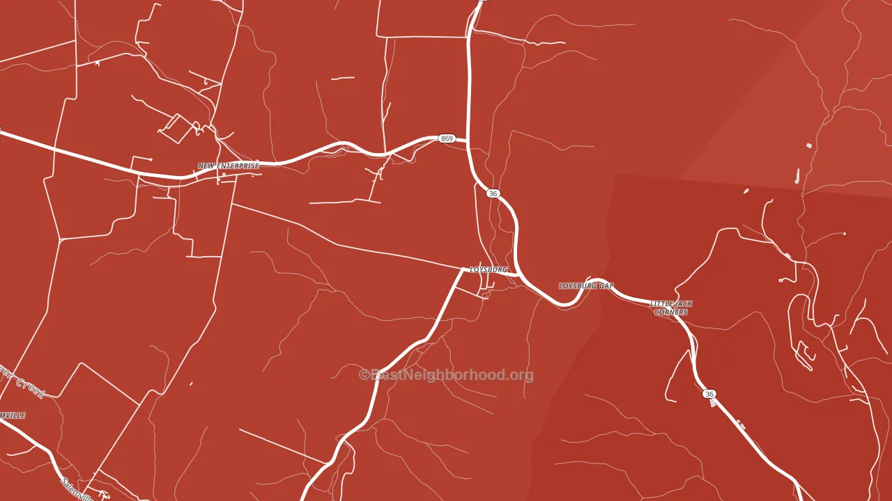 16659, PA block-group political-lean map