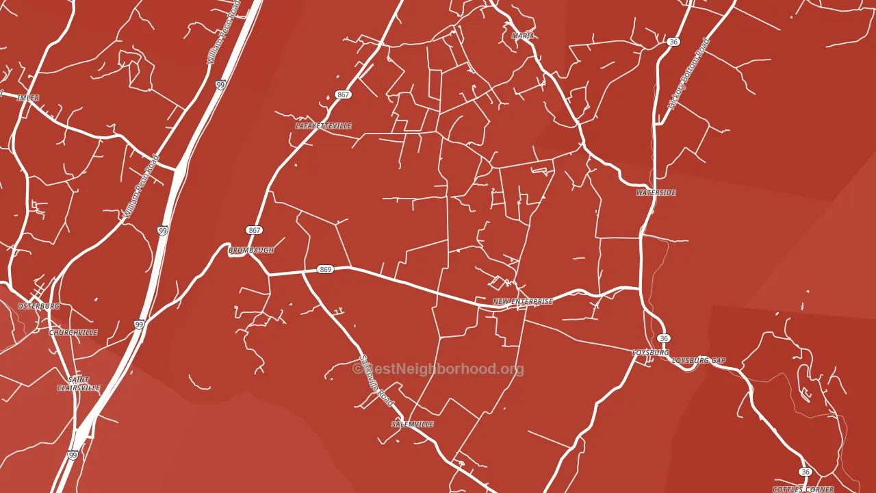 16664, PA block-group political-lean map
