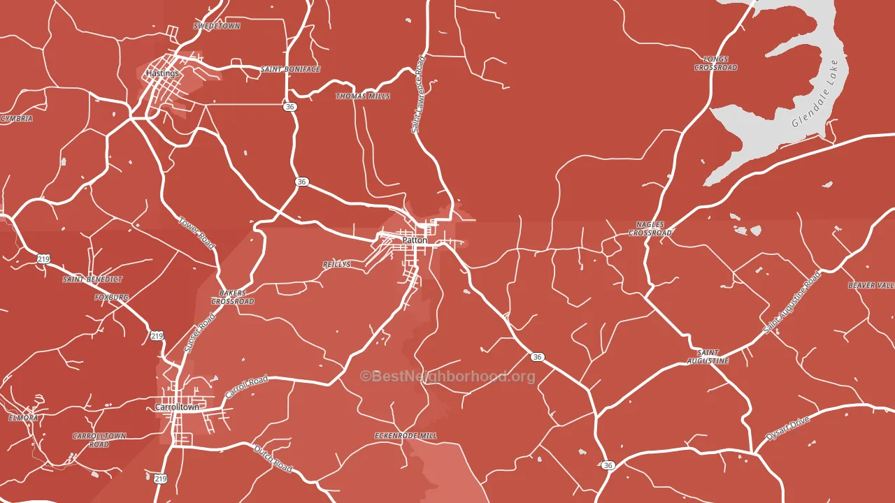 16668, PA block-group political-lean map