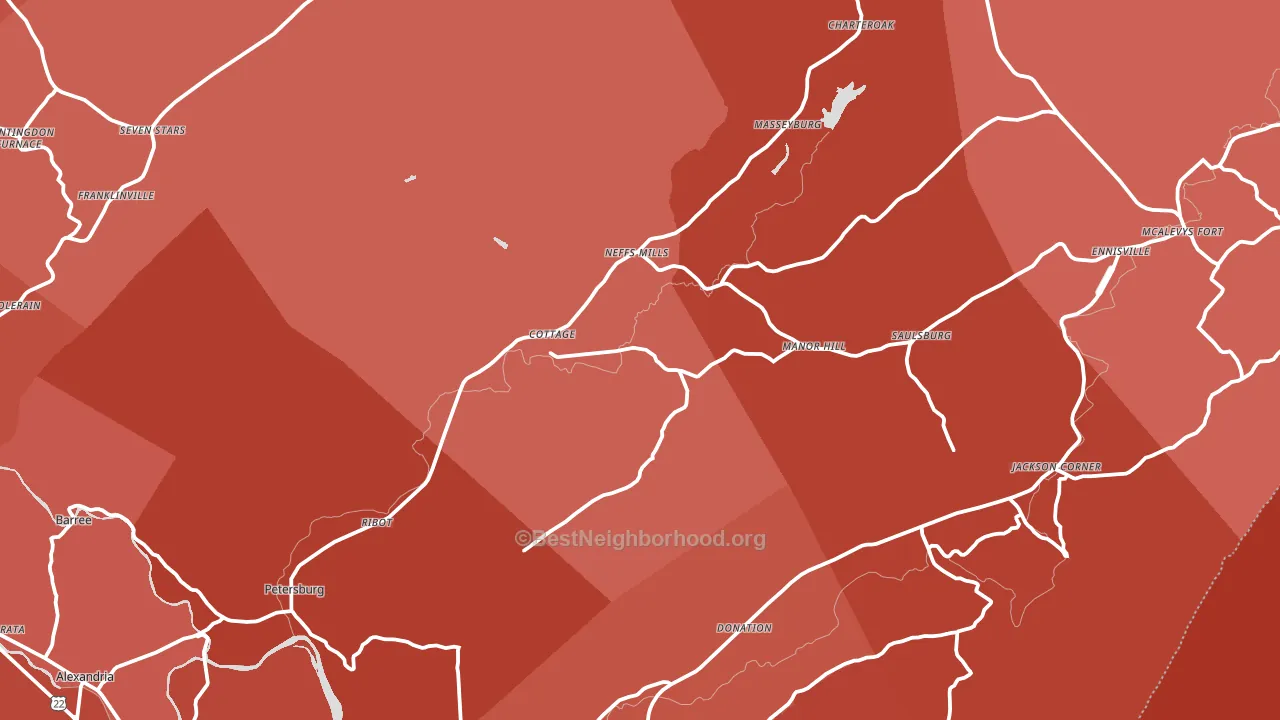 16669, PA block-group political-lean map