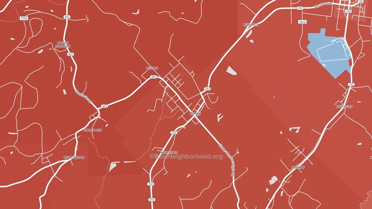 16671, PA block-group political-lean map