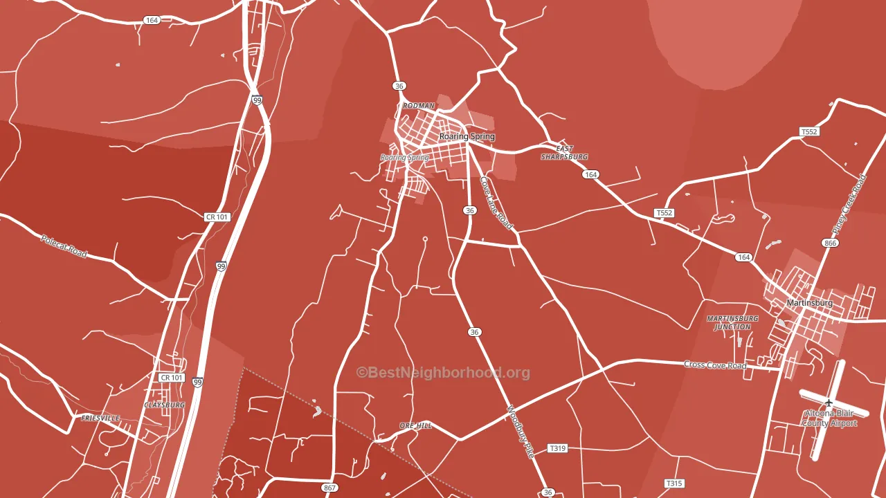 16673, PA block-group political-lean map