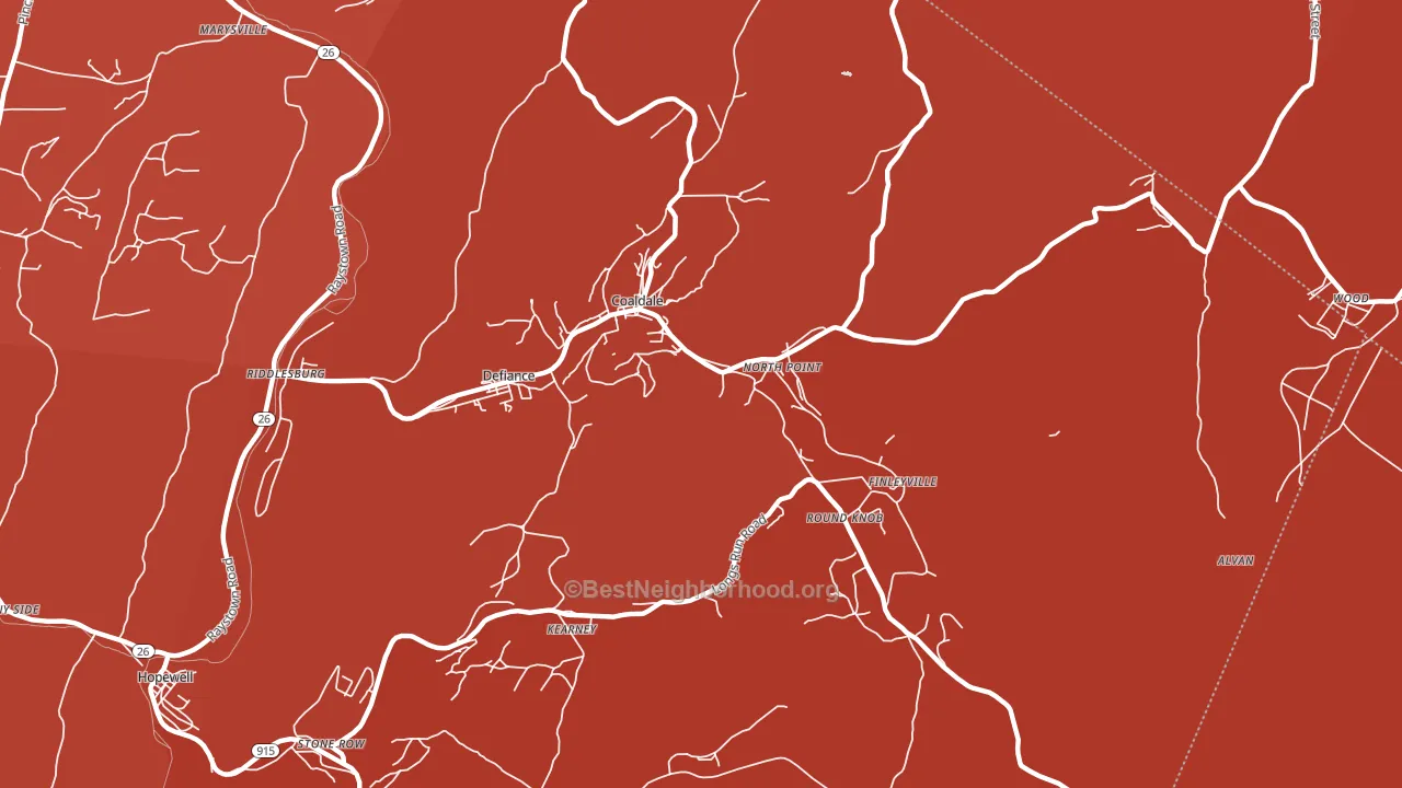 16679, PA block-group political-lean map