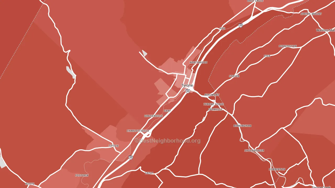 16686, PA block-group political-lean map