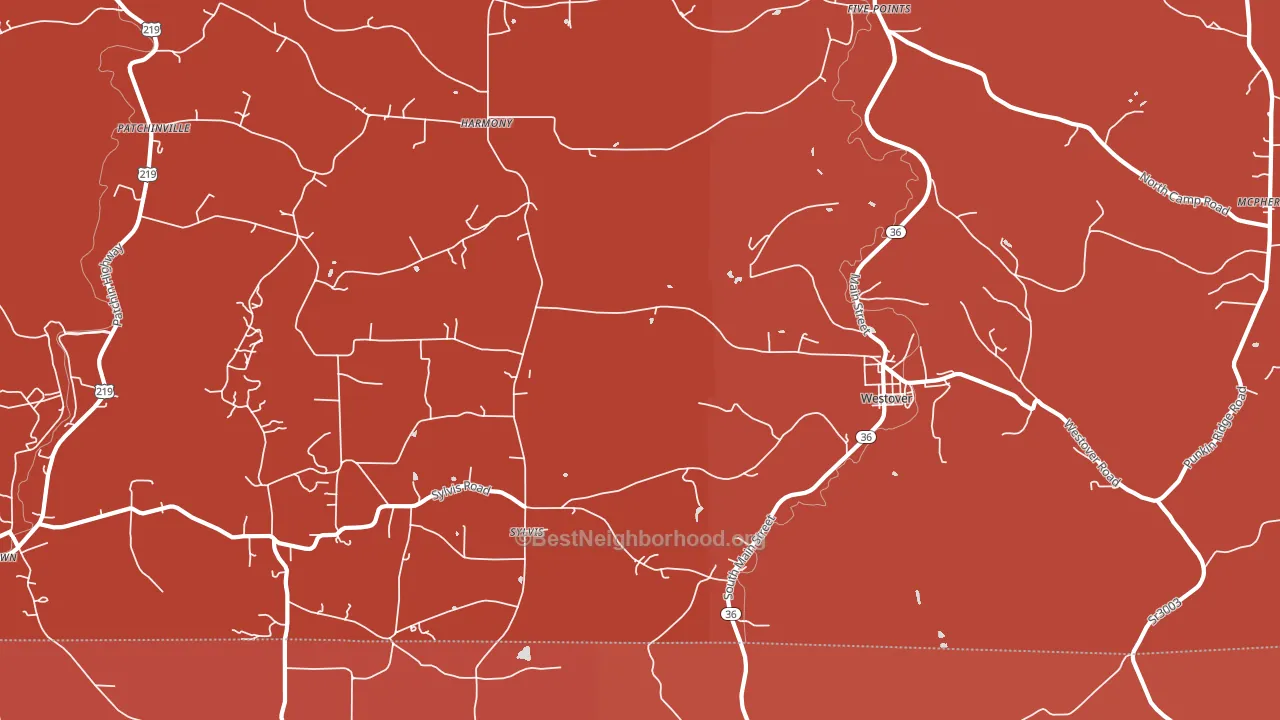 16692, PA block-group political-lean map