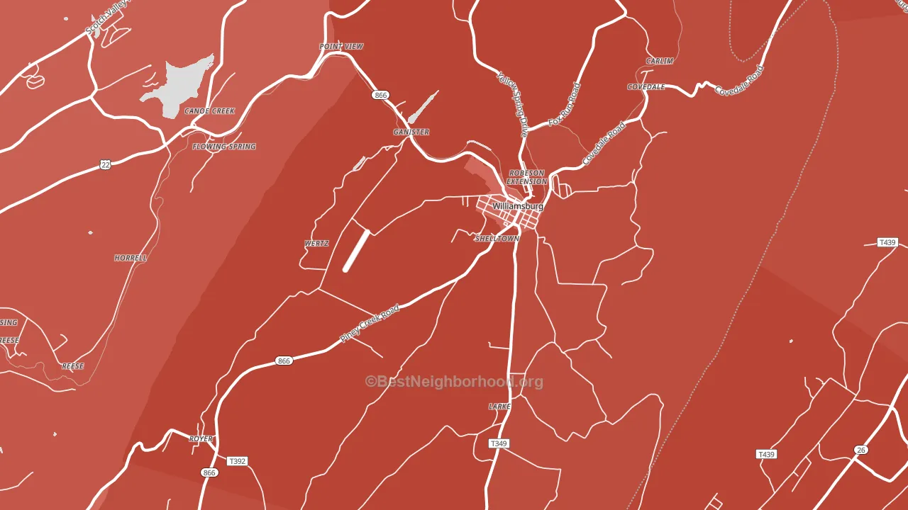 16693, PA block-group political-lean map