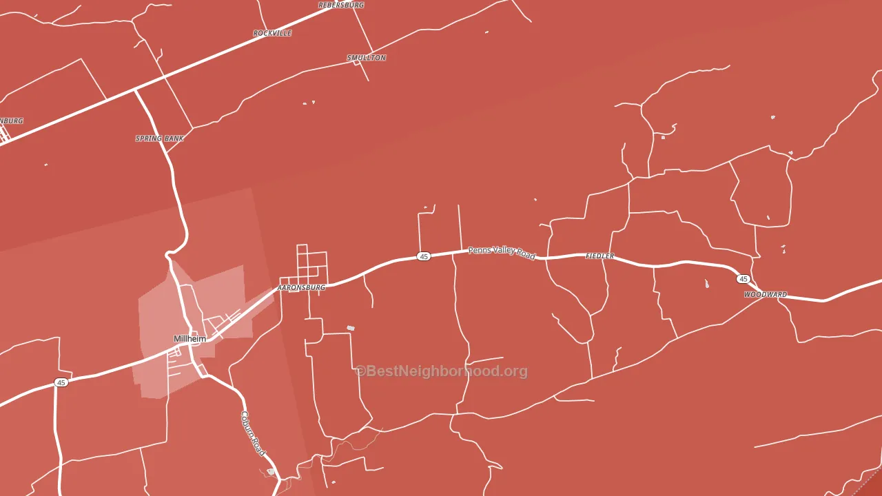 16820, PA block-group political-lean map