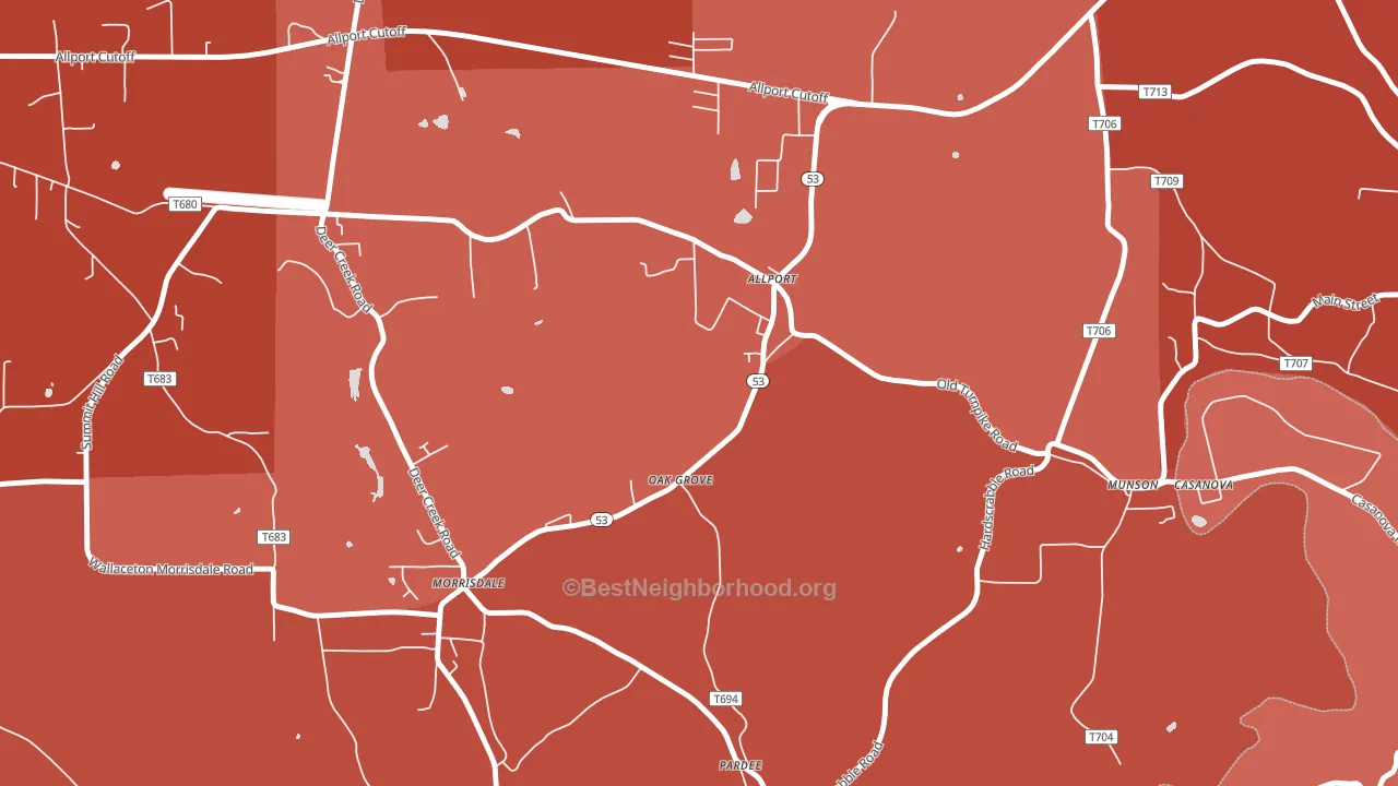 16821, PA block-group political-lean map