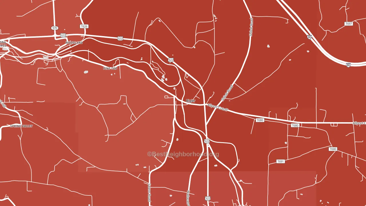 16825, PA block-group political-lean map