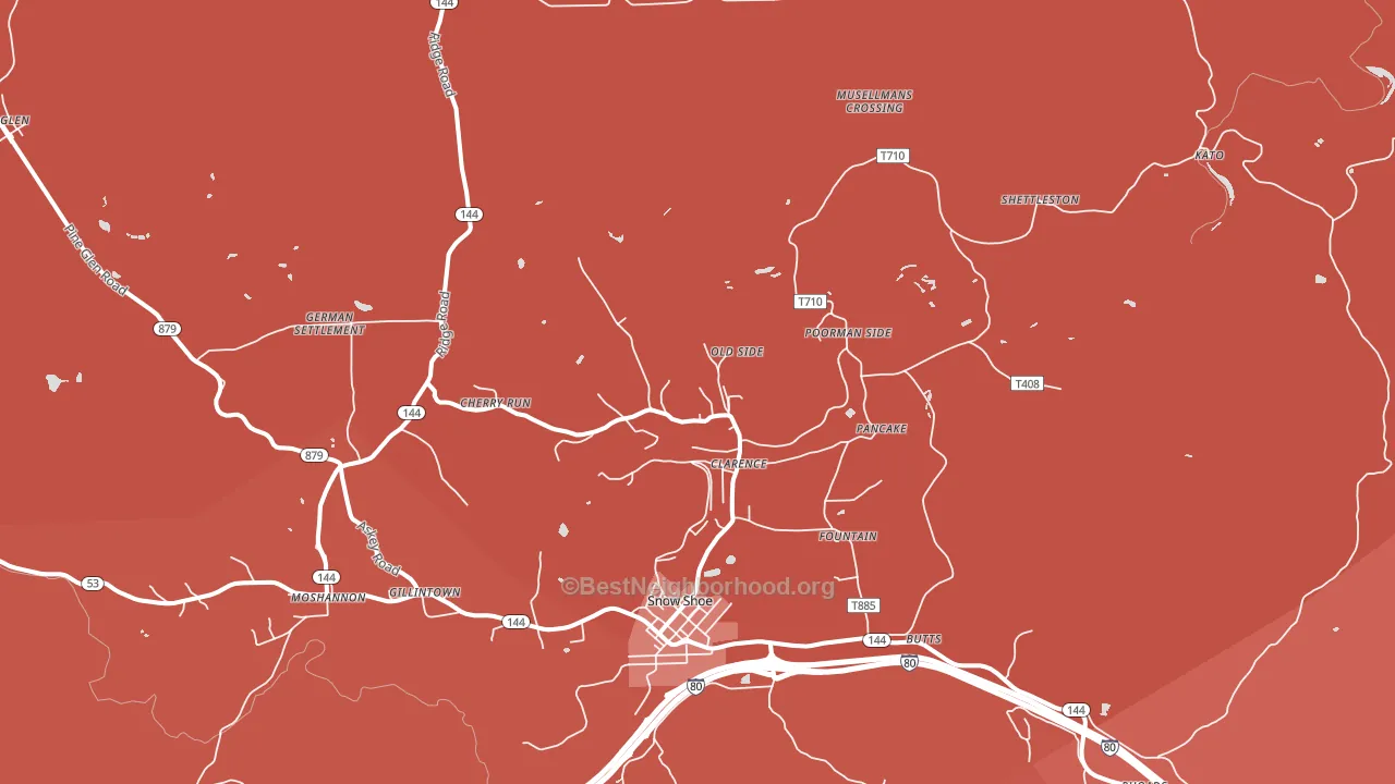 16829, PA block-group political-lean map