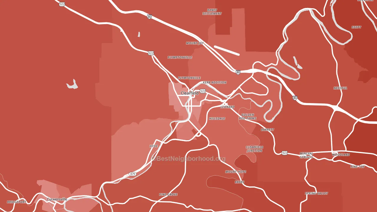 16830, PA block-group political-lean map
