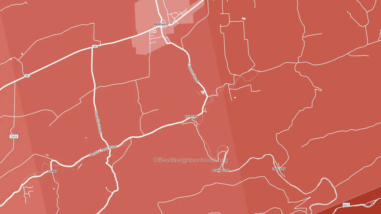 16832, PA block-group political-lean map