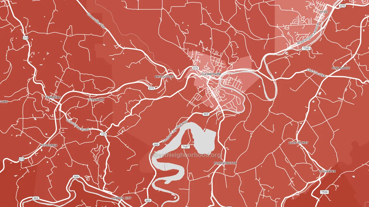 16833, PA block-group political-lean map