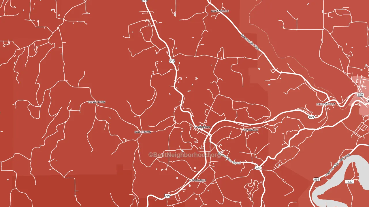 16838, PA block-group political-lean map