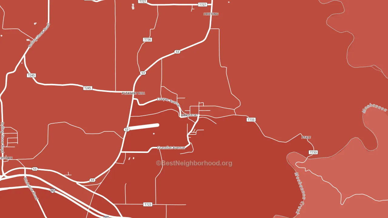16839, PA block-group political-lean map
