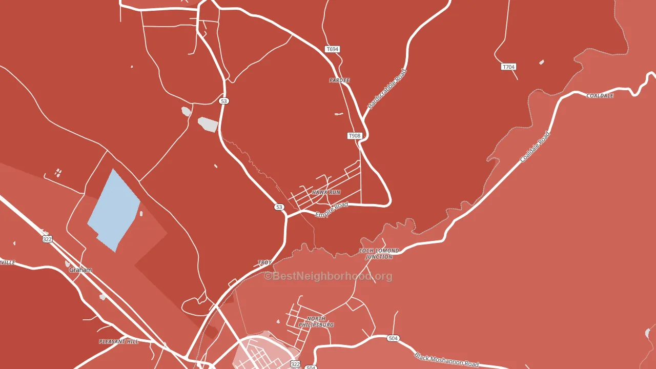 16840, PA block-group political-lean map