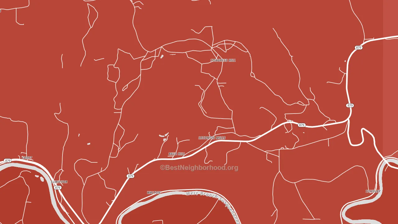 16850, PA block-group political-lean map