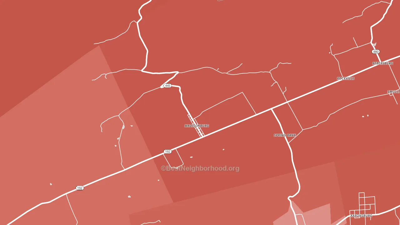 16852, PA block-group political-lean map