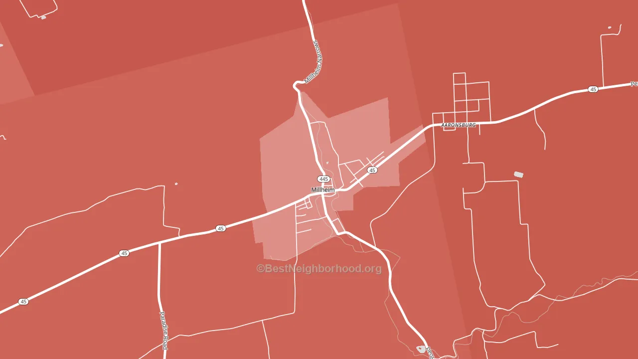 16854, PA block-group political-lean map