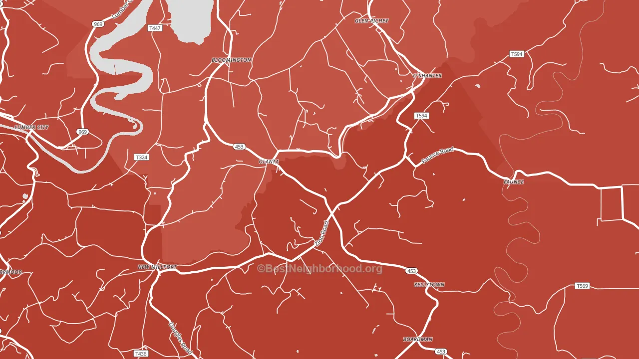16863, PA block-group political-lean map