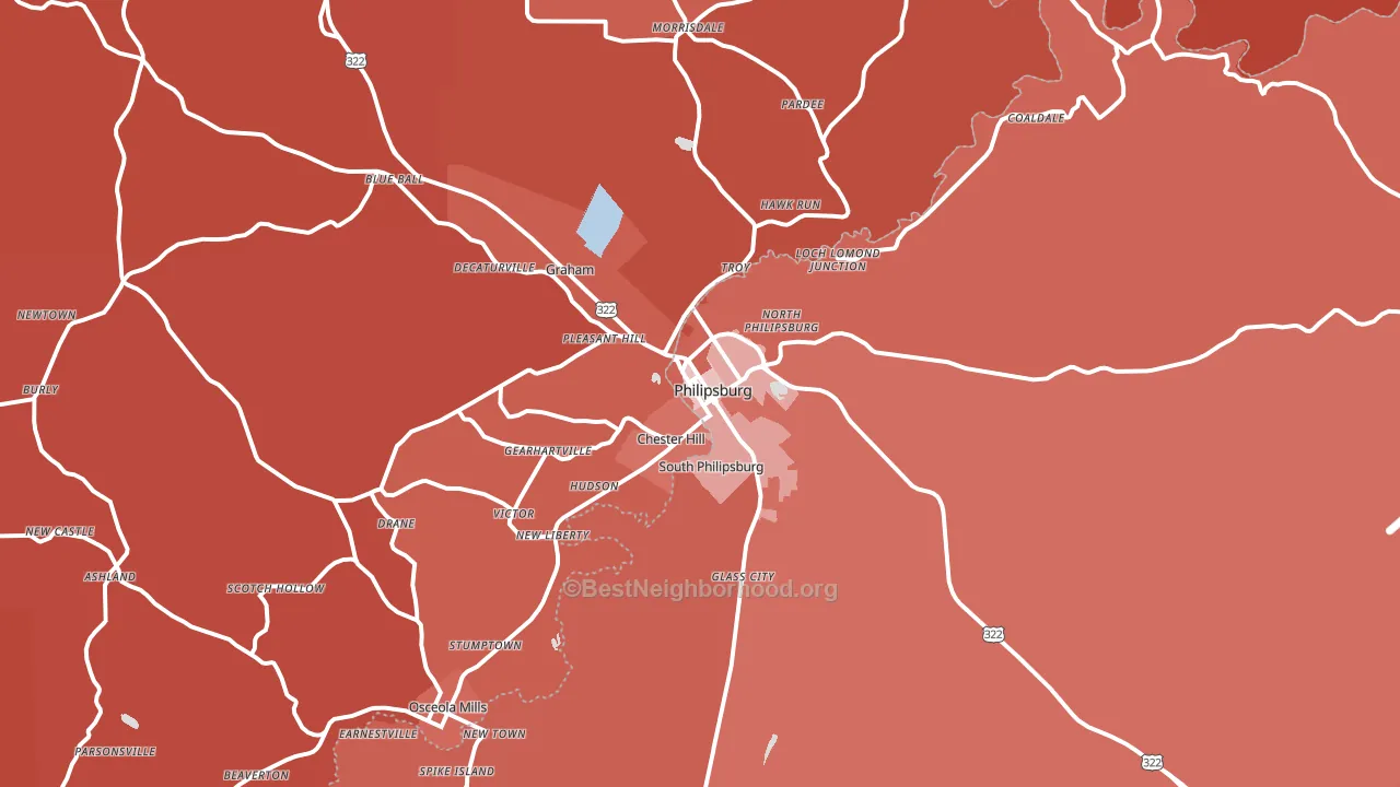 16866, PA block-group political-lean map