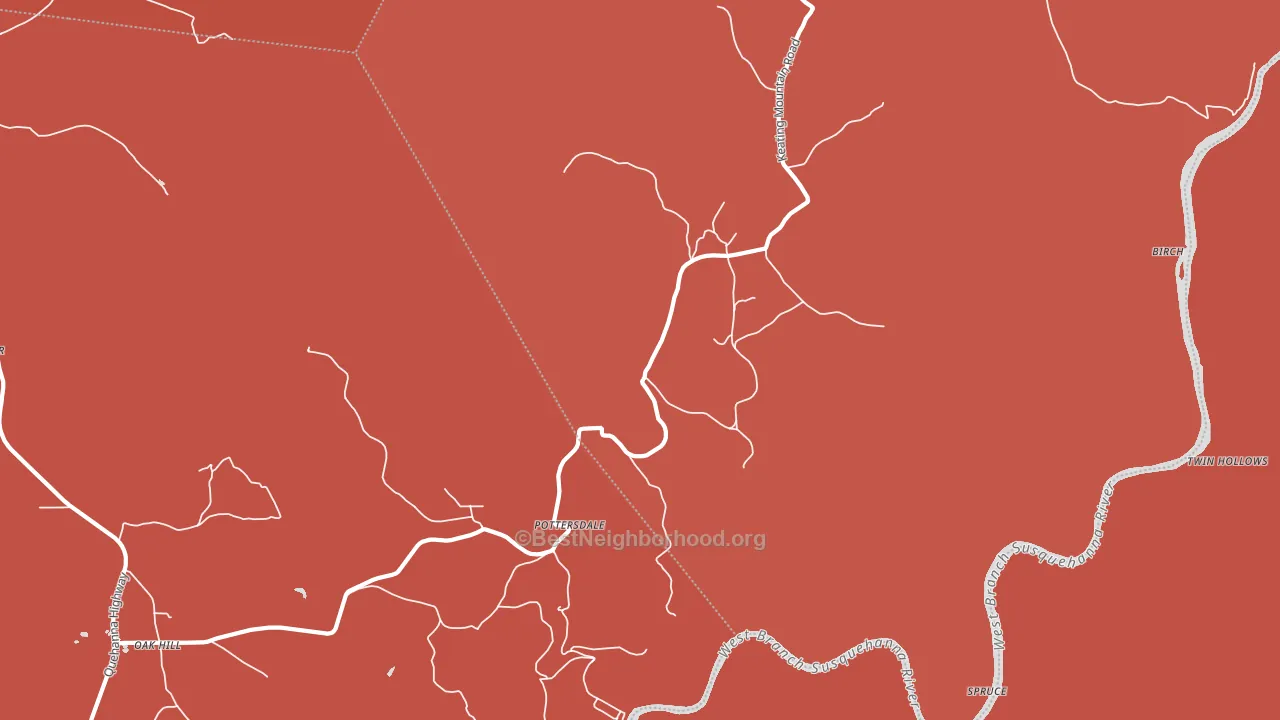 16871, PA block-group political-lean map