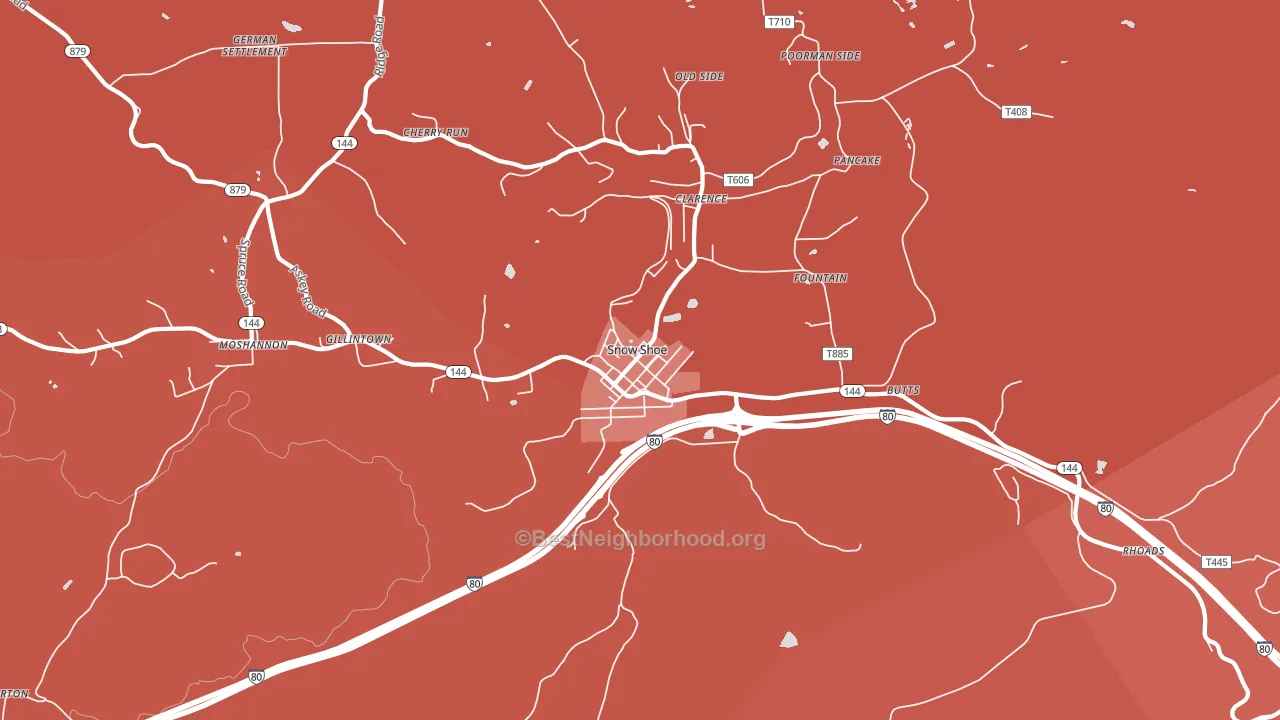 16874, PA block-group political-lean map