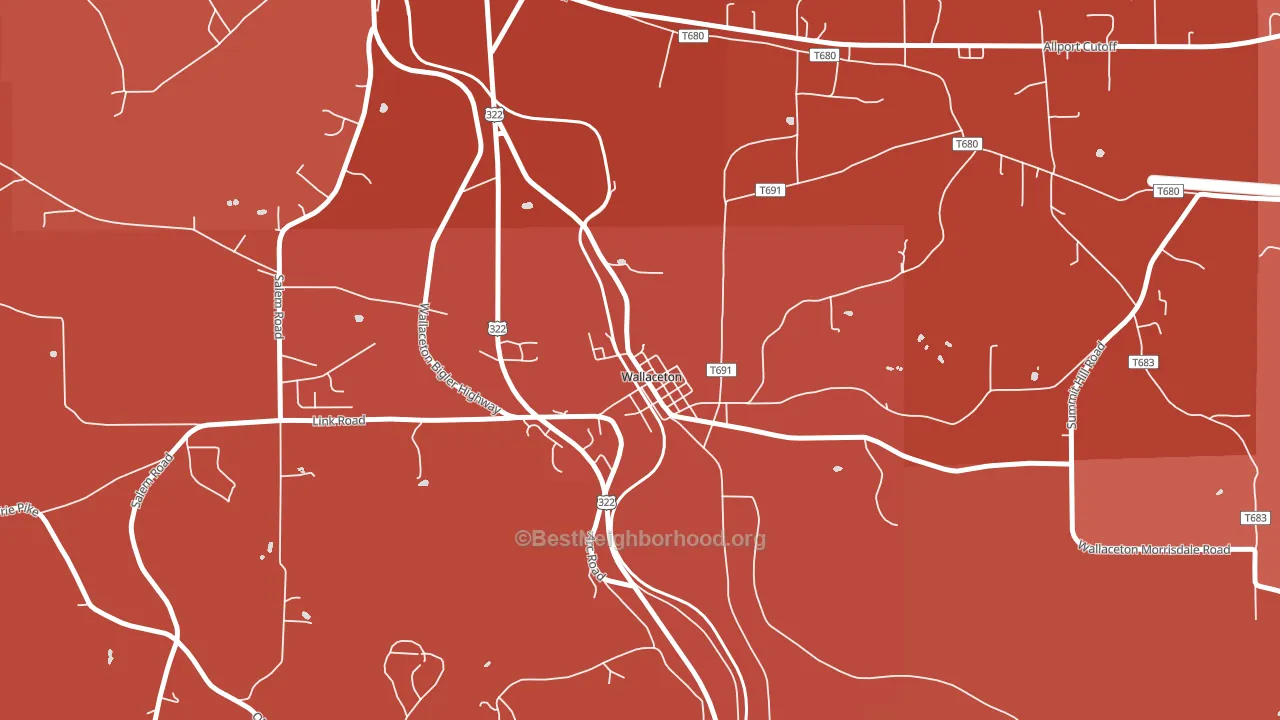 16876, PA block-group political-lean map
