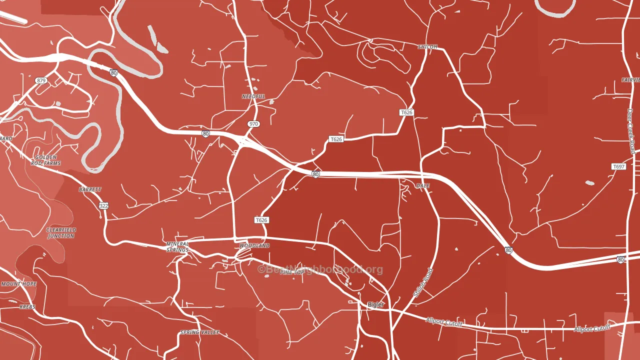 16881, PA block-group political-lean map