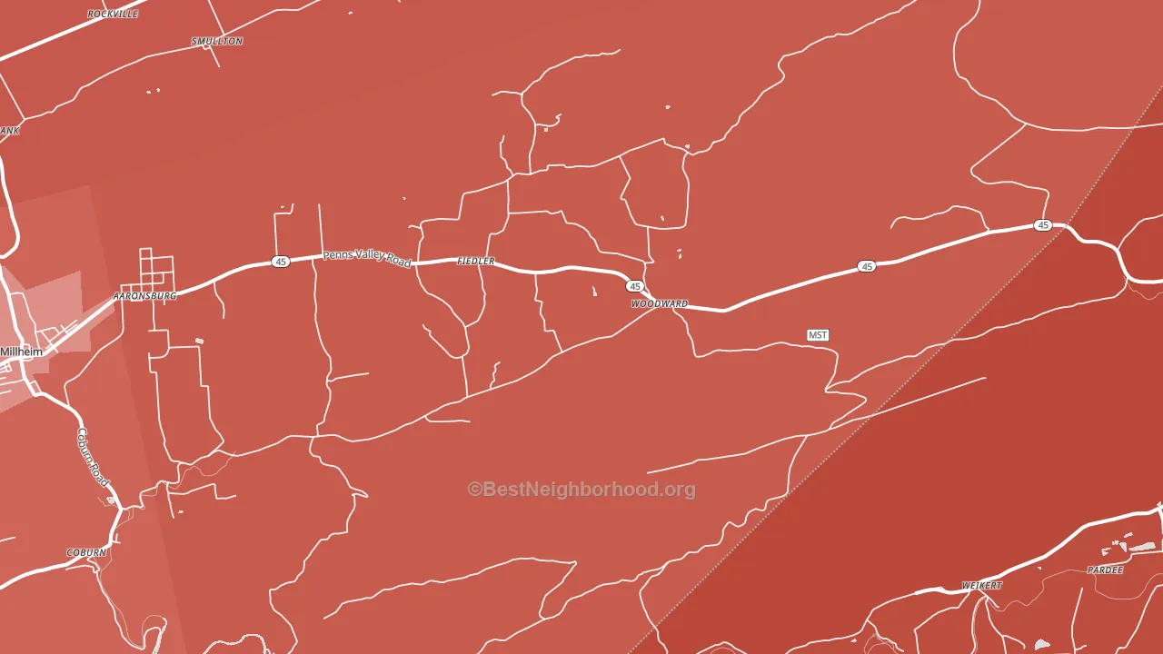 16882, PA block-group political-lean map