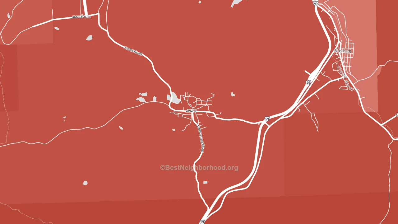 16911, PA block-group political-lean map
