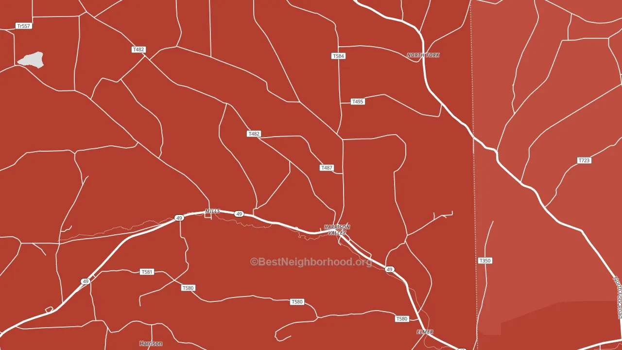 16927, PA block-group political-lean map