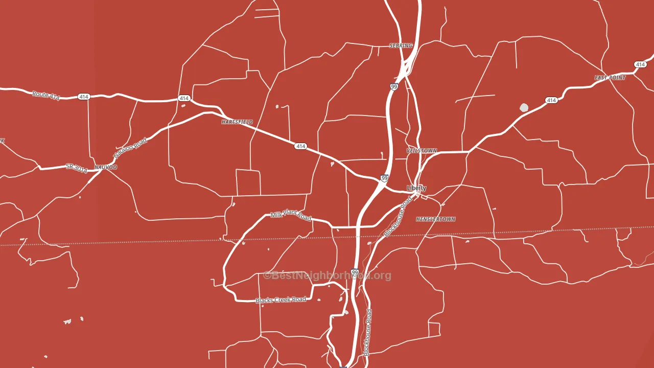 16930, PA block-group political-lean map