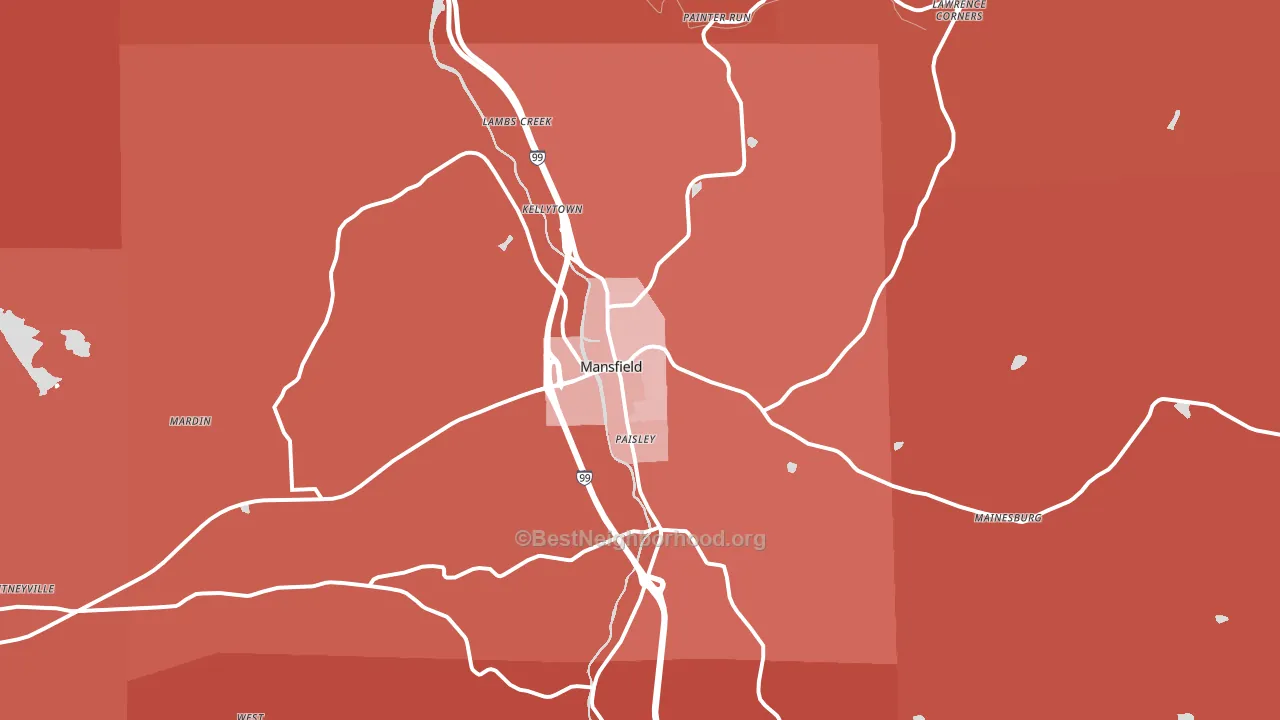 16933, PA block-group political-lean map