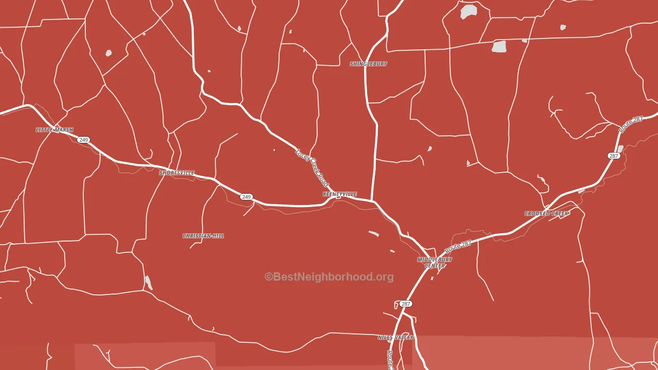 16935, PA block-group political-lean map