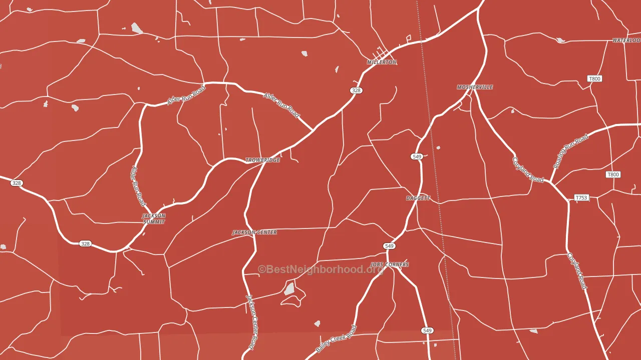 16936, PA block-group political-lean map