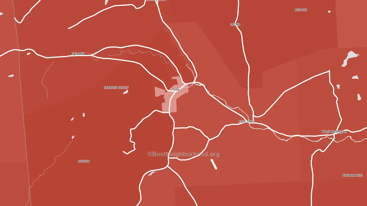 16947, PA block-group political-lean map